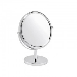 Miroir grossissant, x12, sur pied, miroir maquillage, de rasage, argent chromé, Diamètre 20 cm