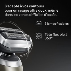 Rasoir électrique Braun Séries 7-72-C1200S Doré étui de voyage + Tondeuse de précision