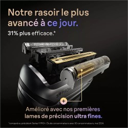 Rasoir électrique Braun Séries 9 PRO+ 9660CC station de nettoyage et étui de voyage