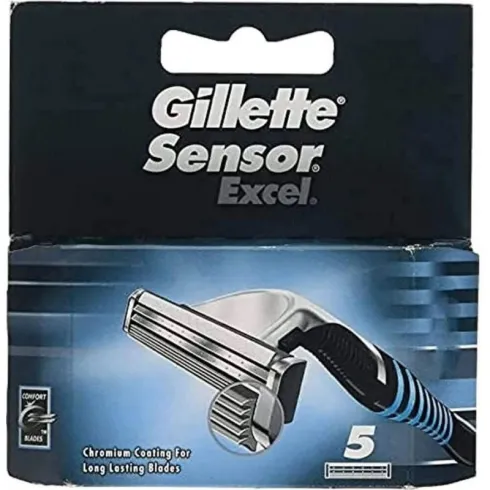 Lames Sensor Excel Gillette, boite de 5, rasoirs Gillette SENSOR