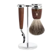 Ensemble de rasage Gillette Mach3 MÜHLE RYTMO 3 pièces blaireau frêne étuvé pur poil noir