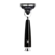 nsemble de rasage Gillette Mach3 MÜHLE RYTMO 3 pièces blaireau résine noire pur poil noir