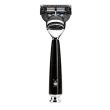 Ensemble de rasage Gillette Fusion MÜHLE RYTMO 3 pièces blaireau résine noire pur poil noir