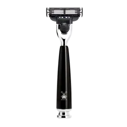 Ensemble de rasage Gillette Mach3 MÜHLE RYTMO 4 pièces bol, blaireau résine noire pur poil noir