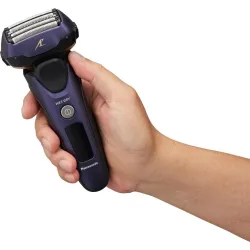 Rasoir électrique Panasonic Es-LV67, rechargeable, gris, Wet &Dry, 5 lames, moteur linéaire, détecteur densité de barbe