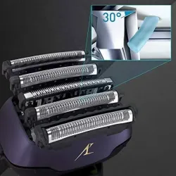Rasoir électrique Panasonic Es-LV67, rechargeable, gris, Wet &Dry, 5 lames, moteur linéaire, détecteur densité de barbe