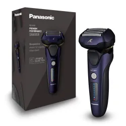 Rasoir électrique Panasonic Es-LV67, rechargeable, gris, Wet &Dry, 5 lames, moteur linéaire, détecteur densité de barbe