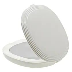 Miroir de Sac Lumineux Blanc Nacré –Grossissement X5, diamètre 7.9 cm