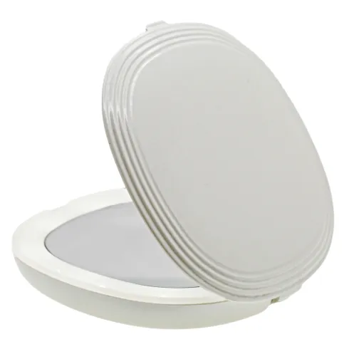 Miroir de Sac Lumineux Blanc Nacré –Grossissement X5, diamètre 7.9 cm
