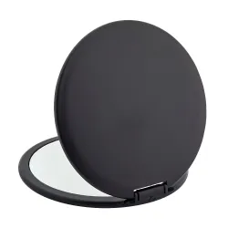 Miroir de voyage rond noir mat, grossissement X7, diamètre 8.5 cm