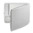 Miroir de voyage, carré gris métal, grossissement  X 10, dimension  10X10