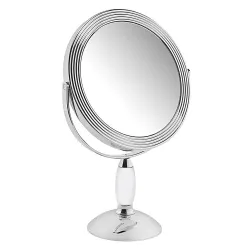 Miroir sur pied chromé, grossissement X 10, diamètre 20.3 cm