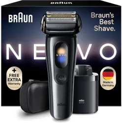 Rasoir électrique BRAUN NEVO 15115C, station de lavage +étui de voyage