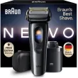 Rasoir électrique BRAUN NEVO 15115C, station de lavage +étui de voyage