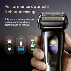 Rasoir électrique BRAUN NEVO 15115C, station de lavage +étui de voyage