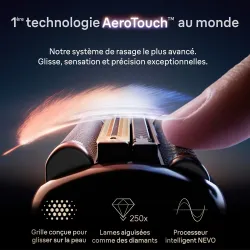 Rasoir électrique BRAUN NEVO 15115C, station de lavage +étui de voyage