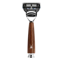 Ensemble de rasage Gillette Fusion MÜHLE RYTMO 4 pièces blaireau frêne étuvé pur poil noir, bol