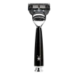 Ensemble de rasage Gillette Fusion MÜHLE RYTMO 4 pièces blaireau résine noire pur poil noir, bol