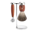 Ensemble de rasage sécurité MÜHLE VIVO 3 pièces blaireau bois de prunier pur poil noir