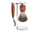 Ensemble de rasage Gillette Mach3 MÜHLE VIVO 3 pièces blaireau bois de prunier pur poil noir