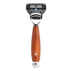 Ensemble de rasage Gillette Fusion MÜHLE VIVO 4 pièces blaireau bois de prunier pur poil noir, bol
