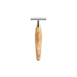 Rasoir de sureté Muhle, rasoir de sécurité collection Kosmo, manche en bois d'olivier