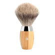 Ensemble de rasage sécurité 3 pièces Mühle KOSMO bois d'olivier blaireau Pur gris