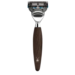 Ensemble de rasage Gillette Fusion 3 pièces Mühle KOSMO bois de Chêne fossilisé Pur gris