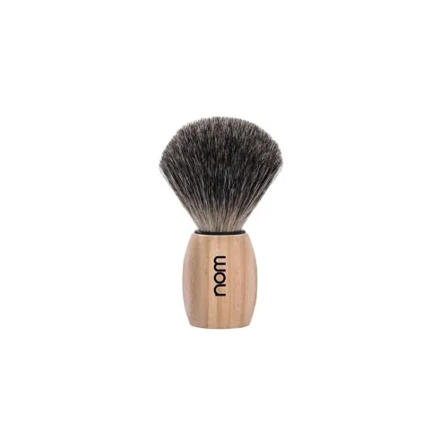 Blaireau collection "Ole" à brosse en pur poil noir, monture en bois de frêne naturel