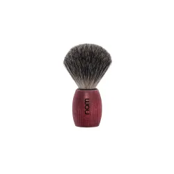 Blaireau collection "Ole" à brosse en pur poil noir, monture en bois de frêne teinté rouge
