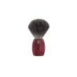 Blaireau collection "Ole" à brosse en pur poil noir, monture en bois de frêne teinté rouge