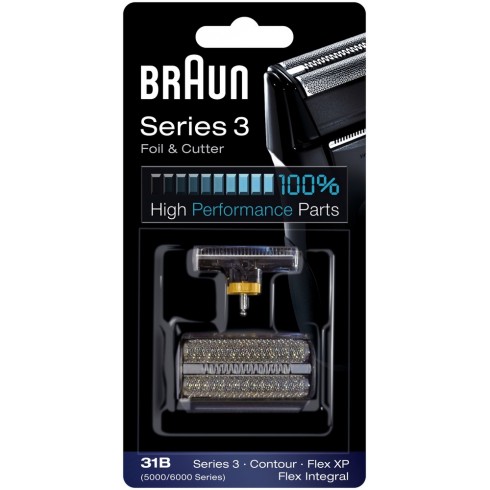 photo de Braun 31B CombiPack, grille et couteau pour rasoir électrique séries 5/6000, Flex intégral et XP, Contour